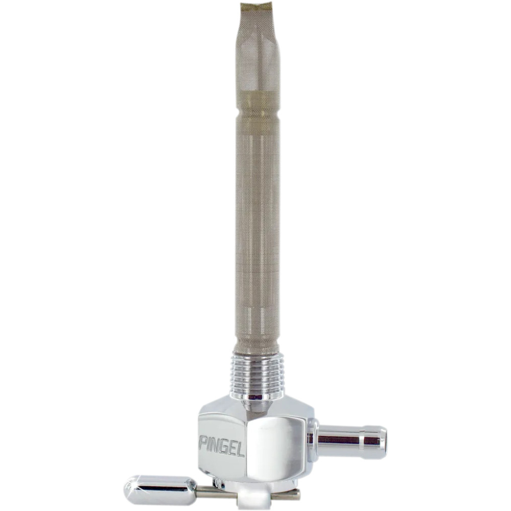 Power-Flo Fuel Valve — 1/4" NPT, 5/16" hose barb, polished aluminum