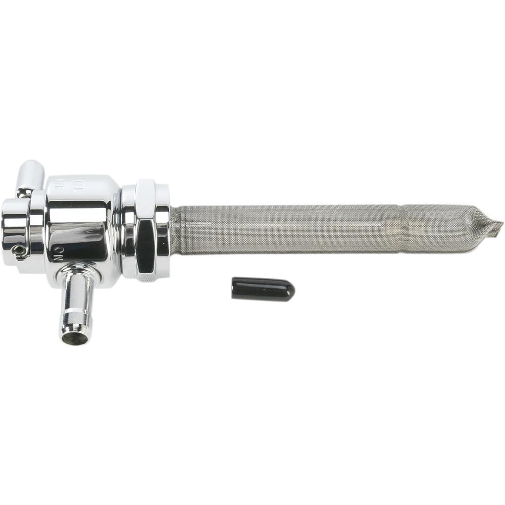 Positive Off Detent Fuel Valve — 22 mm outlet, 7.9 mm (5/16") hose barb, chrome