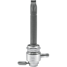 Positive Off Detent Fuel Valve — 22 mm outlet, 7.9 mm (5/16") hose barb, Chrome