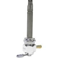 Power-Flo™ Single Outlet Reserve Fuel Valve — 22 mm outlet, 5/16" hose barb, polished aluminum
