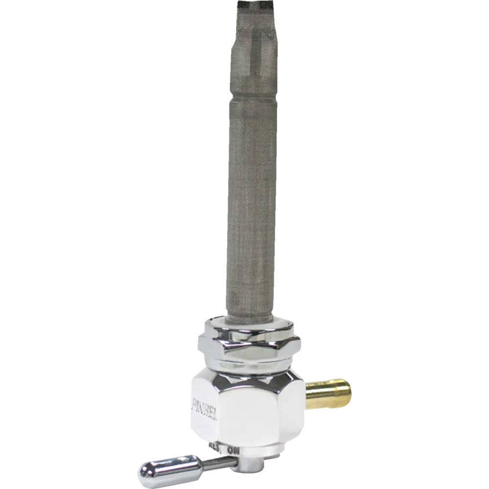 Power-Flo™ Single Outlet Reserve Fuel Valve — 22 mm outlet, 5/16" hose barb, polished aluminum
