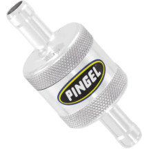 In-Line Fuel Filter — 9.5 mm (3/8") fuel line, 40 micron, satin