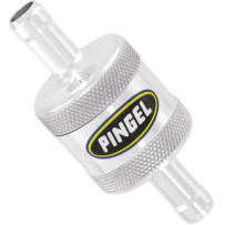 In-Line Fuel Filter — 9.5 mm (3/8") fuel line, 40 micron, satin