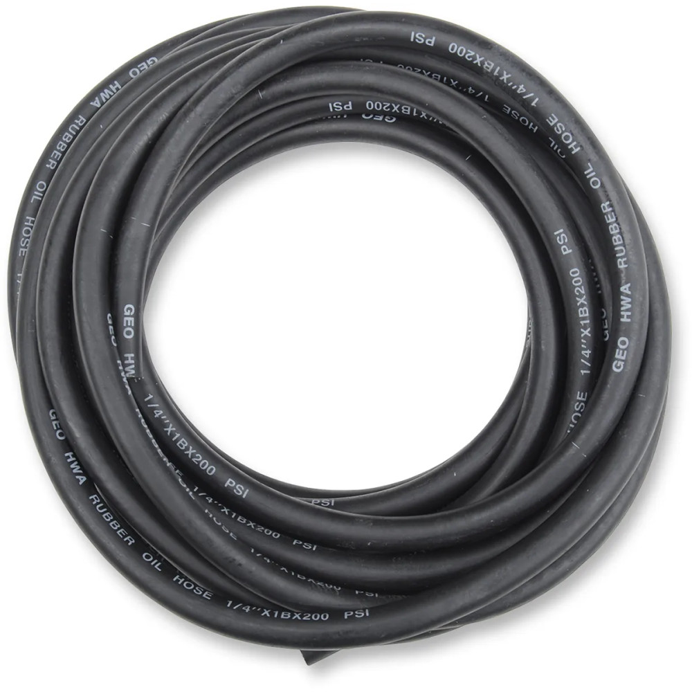 Universal Black Rubber Fuel/Oil Line — 7.9 mm (5/16"), 7.62 m (25\'), Black