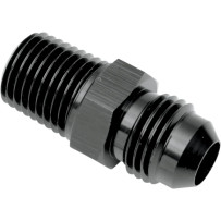 Oil Line Fitting — 1/8" NPT male, -6 AN male, Black