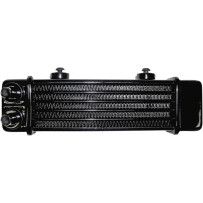 Universal Oil Cooler — 6-row, 90°, Black, Powder-Coated