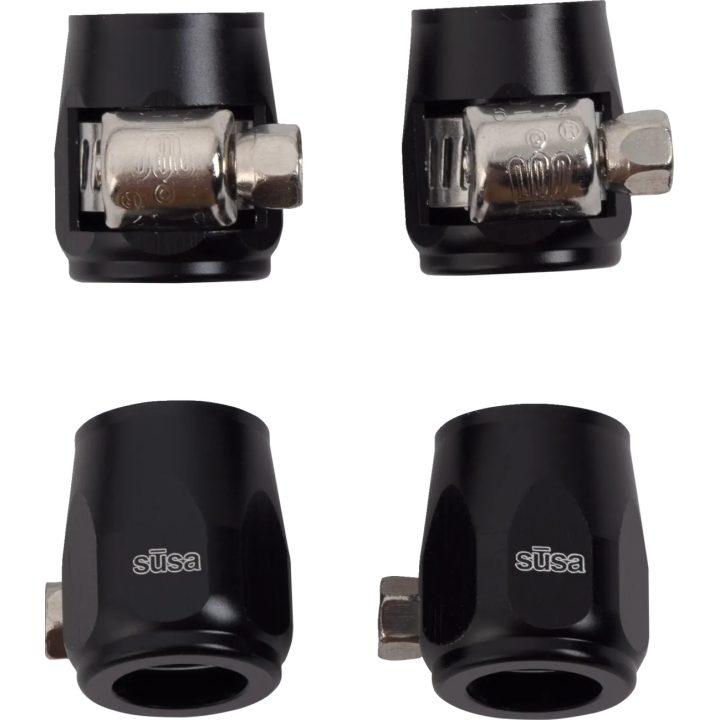 Hose Finishers — Black anodized, 4-pack