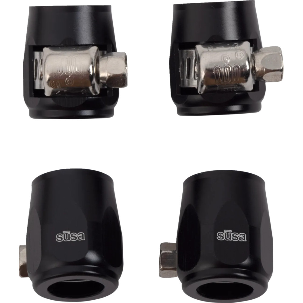 Hose Finishers — Black anodized, 4-pack