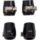 Hose Finishers — Black anodized, 4-pack