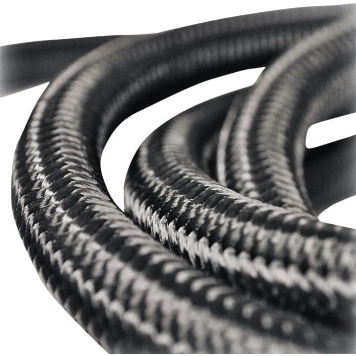 Braided Oil Hose — 305 cm (10'), for 3/8" frame tube, black