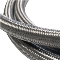 Braided Oil Hose — 305 cm (10'), for 3/8" frame tube, stainless steel