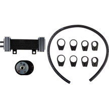 Vertical Frame-Mount Oil Cooler Kit — 6-row, frame-mount, black