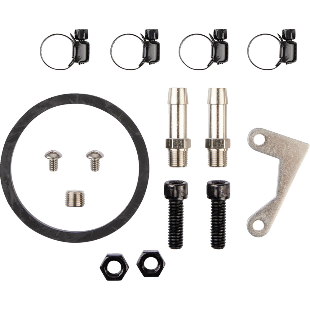 Vertical Frame-Mount Oil Cooler Kit — 6-row, frame-mount, black