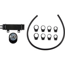 Vertical Frame-Mount Oil Cooler Kit — 6-row, frame-mount, black