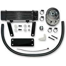 Oil Cooler Kit — 6-row, low mount, Black