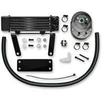 Oil Cooler Kit — 6-row, low mount, Black