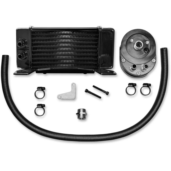 Oil Cooler Kit — 10-row, low-mount, Black