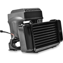 Low-Mount Fan-Assisted Oil Cooler Kit — 10-row, low-mount, black