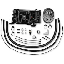 Low-Mount Fan-Assisted Oil Cooler Kit — 10-row, low-mount, black