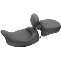 Vintage Super Solo Vinyl Seat with Removable Driver Backrest — 17.5" L, 16" W, 7" backrest pad, Black
