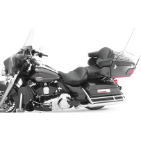 Super Touring 2-Up Vinyl Seat — 77.5 cm overall, 49.5 cm driver length, Black