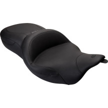 Super Touring 2-Up Vinyl Seat — 77.5 cm overall, 49.5 cm driver length, Black