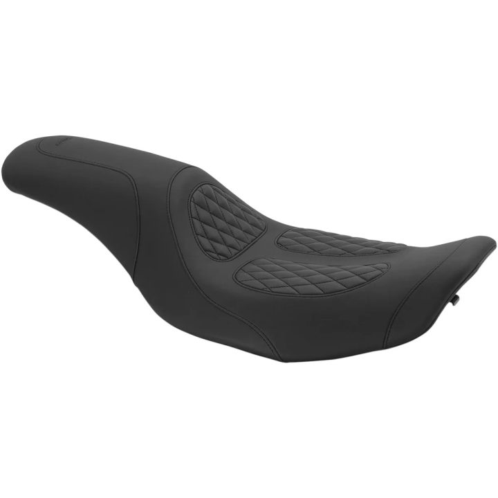 Dave Perewitz Signature Series Fastback 2-Up Seat — 30-1/2" overall, Standard tank fit, Black