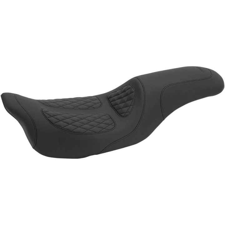 Dave Perewitz Signature Series Fastback 2-Up Seat — 30-1/2" overall length, Black, excludes '23 FLHXSE/FLTRXSE CVO models