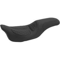 Dave Perewitz Signature Series Fastback 2-Up Seat — 30-1/2" overall, 12" driver width, Black, fits standard tank