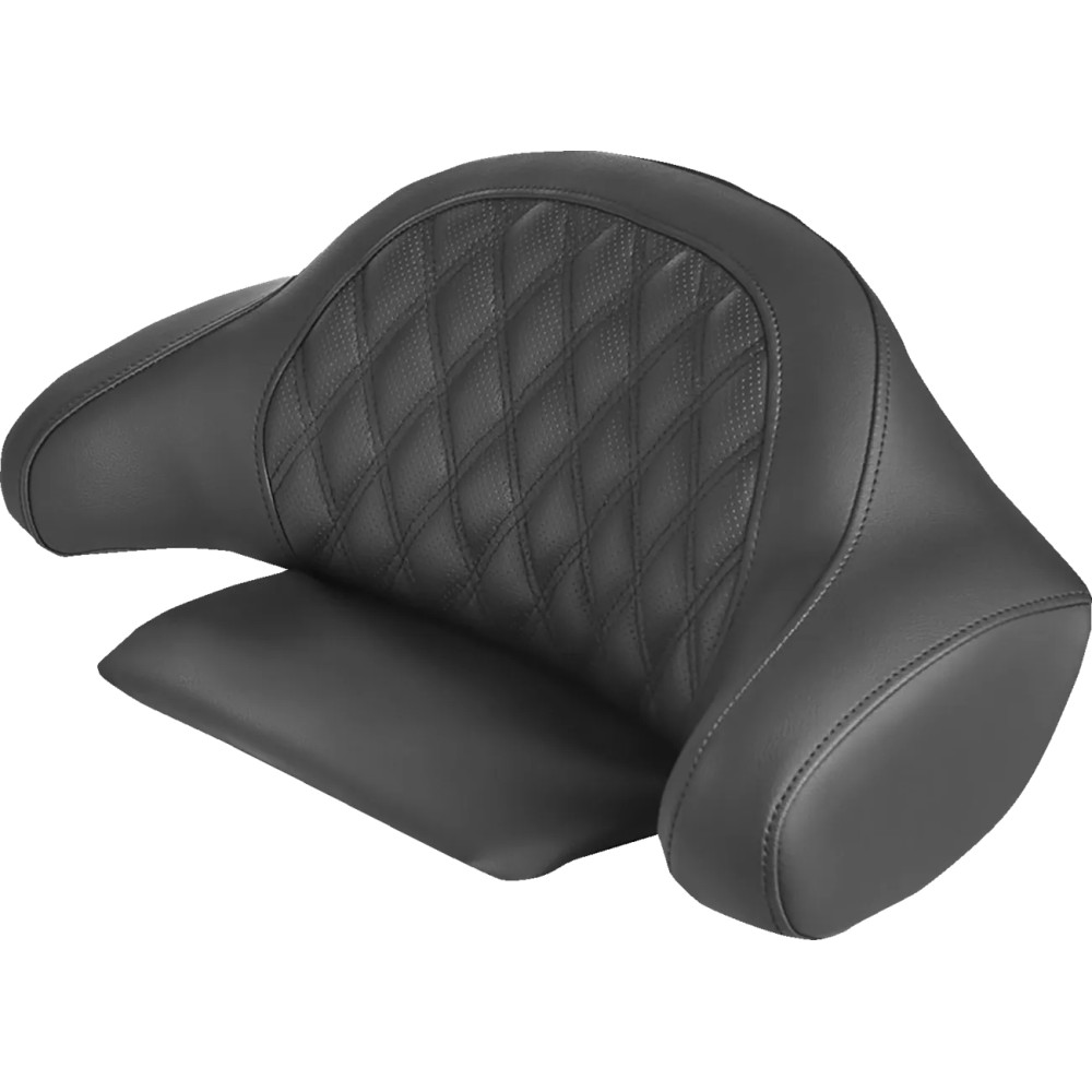 Roadsofa™ Lattice Stitch Backrest Pad Cover — Black, Leather