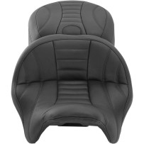 One-Piece Vintage 2-Up Touring Seat — 30" overall, 14-1/4" rear width, Black