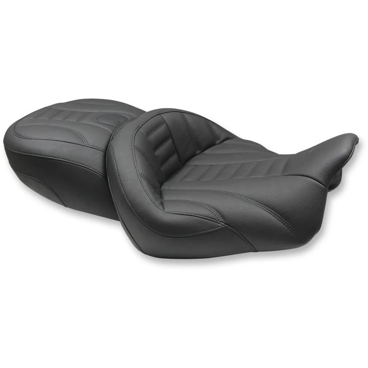 Super Touring Seat — 48.5 cm (19") driver, 35.5 cm (14") rear, Black, 2-Up