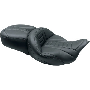 Asiento Touring Deluxe de una pieza con opción de respaldo extraíble — 19" delantero, 14" trasero, negro, gris