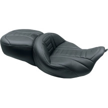 One-Piece Deluxe Touring Seat with Removable Backrest Option — 48.5 cm (19") driver, 35.5 cm (14") rear, Black/Gray