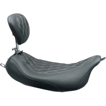 Wide Tripper™ Solo Seat With Removable Driver Backrest — 14" width, Black, Gray