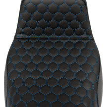 Honeycomb Step-Up Seat — Driver 43 cm (17"), Overall 76 cm (30"), Fits standard tank, Black, Blue