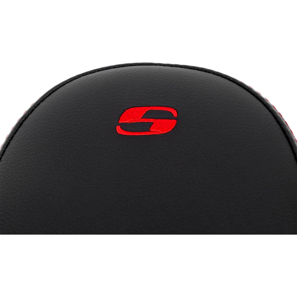 Lattice Stitch Step-Up Seat — 76 cm (30") overall, Black, Red