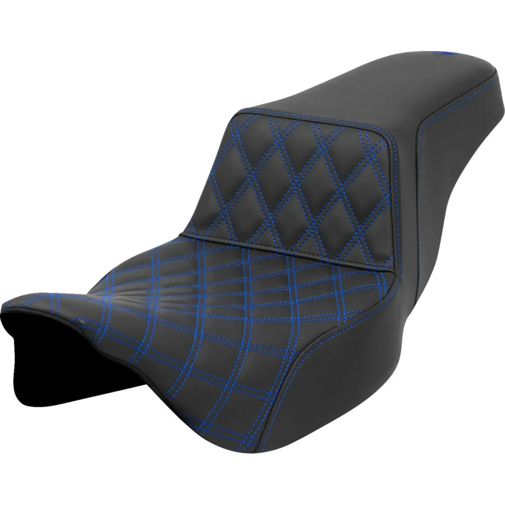 Lattice Stitch Step-Up Seat — 2-Up, 76 cm (30") overall, Standard fit, Black/Blue