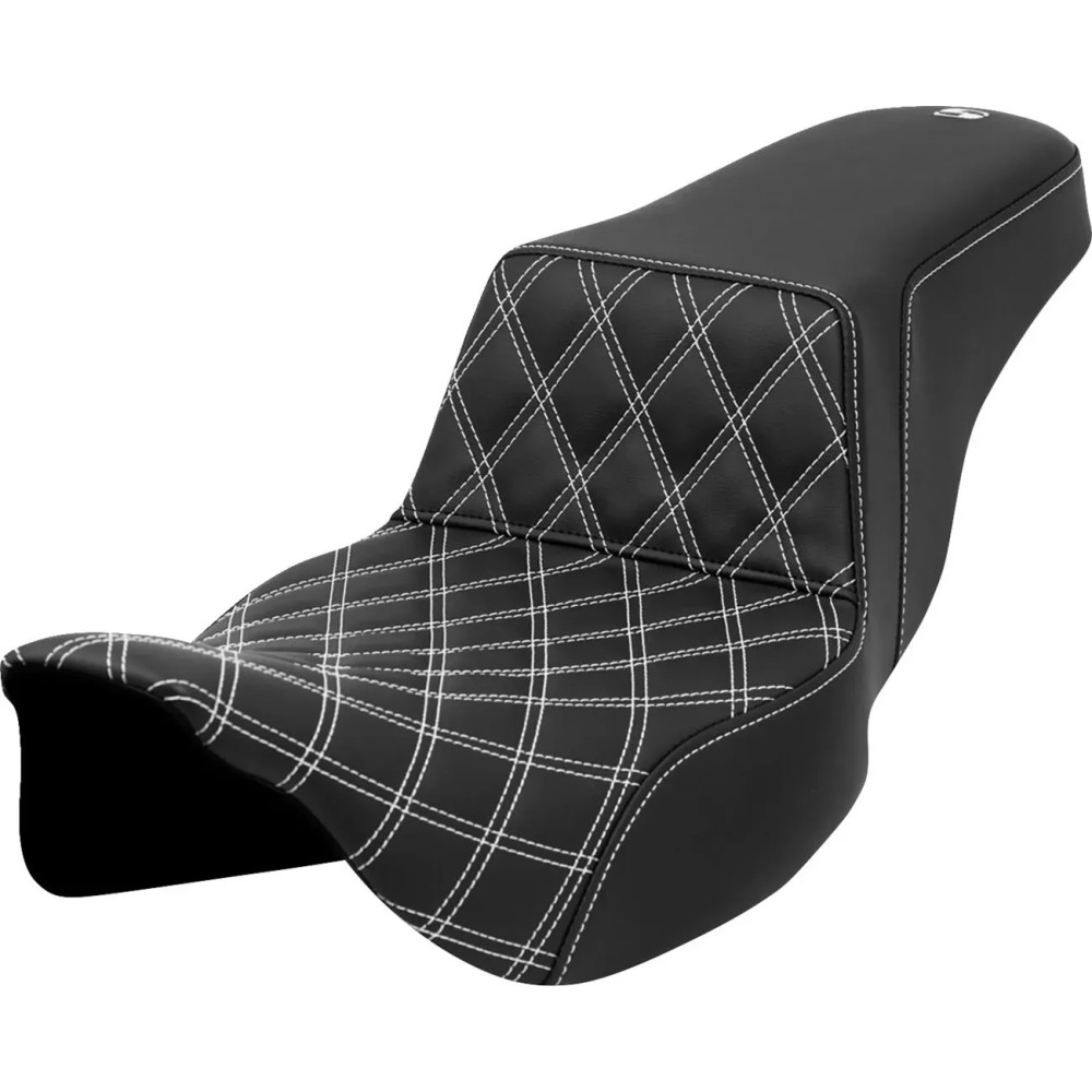 Lattice Stitch Step-Up Seat — 2-Up, 30 in overall length, Black
