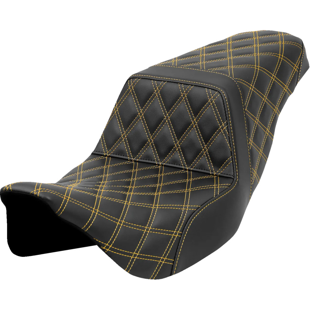 Lattice Stitch Step-Up Seat — 30 in, Black/Gold
