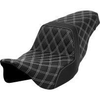 Lattice Stitch Step-Up Seat — 2-Up, 30" overall length, Black