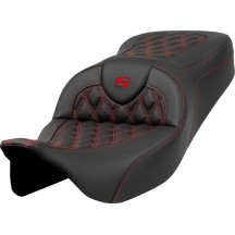 Roadsofa™ Lattice Stitch Seat — Black, Red stitching, 78.5 cm (31")
