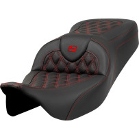 Roadsofa™ Lattice Stitch Seat — Black, Red stitching, 78.5 cm (31")