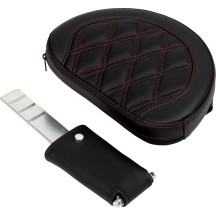 Roadsofa™ Lattice Stitch Seat — 31" overall, 15" driver, 14-1/2" rear, Black, burgundy stitching