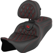 Roadsofa™ Lattice Stitch Seat — 38 cm driver length, 39.5 cm width, Black, red stitching