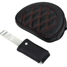 Roadsofa™ Lattice Stitch Seat — 38 cm driver length, 39.5 cm width, Black, red stitching