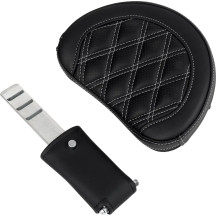 Roadsofa™ Lattice Stitch Seat — 2-Up, overall 31 in, driver 15 in×15.5 in, Black/Silver