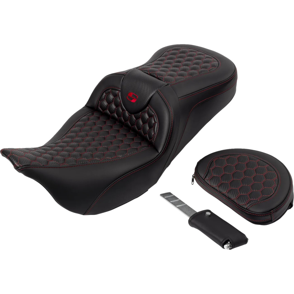 Honeycomb Roadsofa™ Seat — 78.5 cm (31") overall, 39.5 cm (15.5") driver, Black, Red