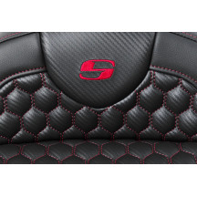 Honeycomb Roadsofa™ Seat — 78.5 cm (31") overall, 39.5 cm (15.5") driver, Black, Red