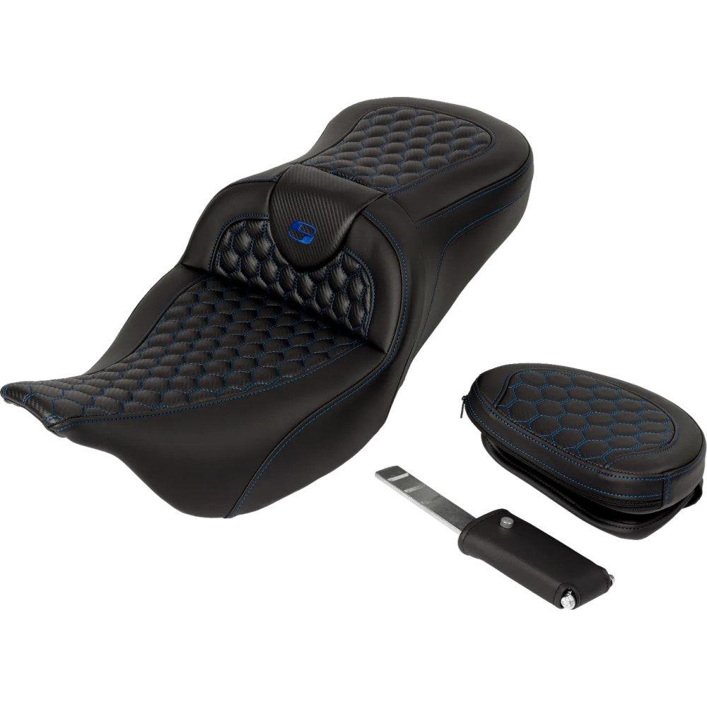 Honeycomb Roadsofa™ Seat — 2-Up, Overall Length 78.5 cm (31"), Black/Blue